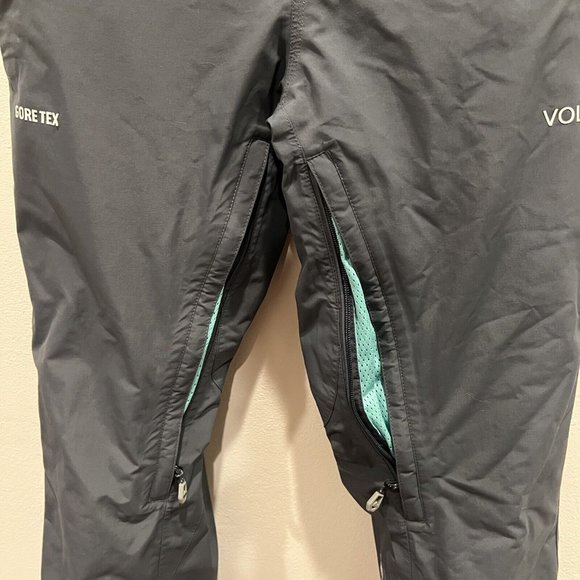 Volcom Women's Gore-Tex Snowboard Ski Pants Cheetah Liner Blue Gray Snow Pants - Picture 7 of 13